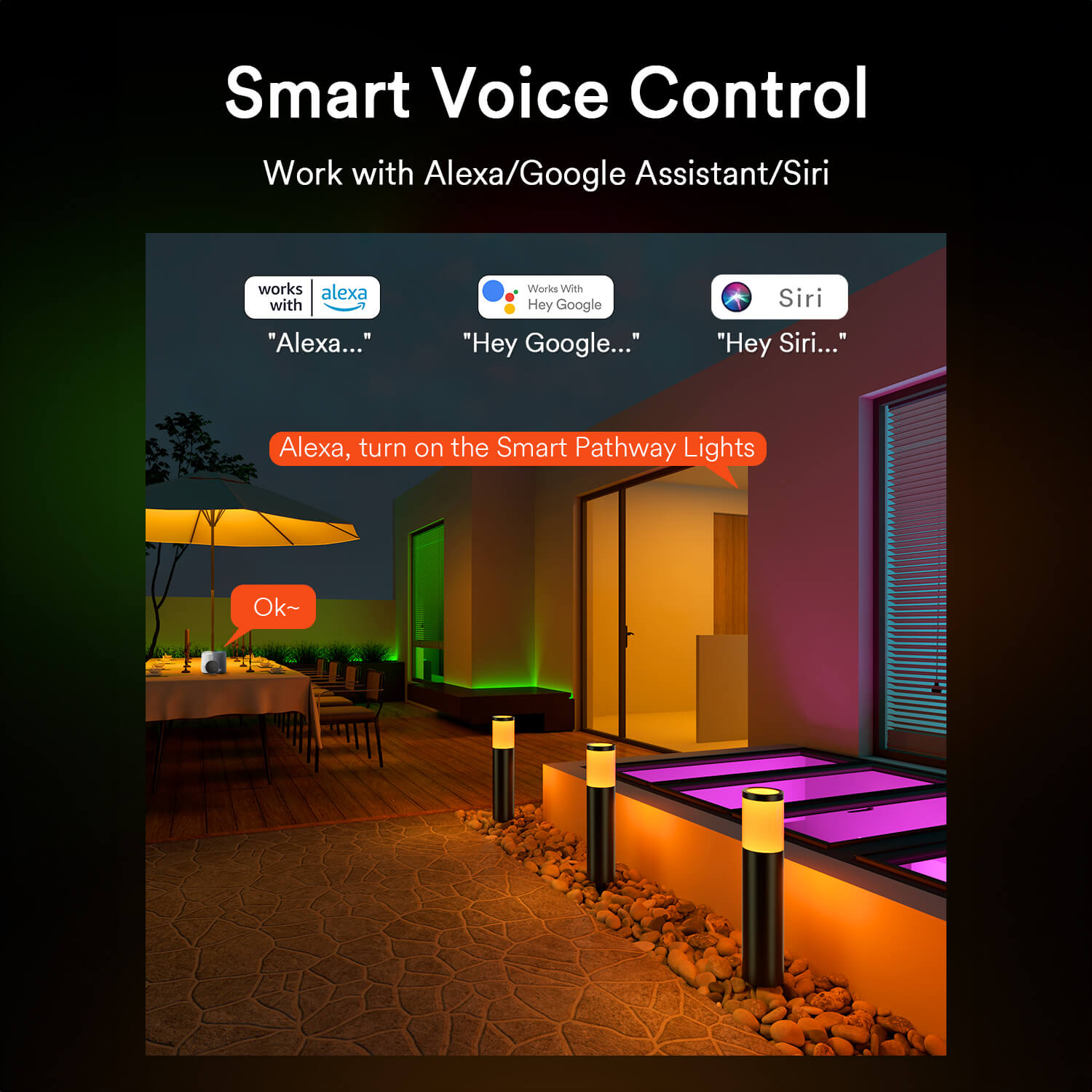 Govee WiFi Smart Light Bulb Works with Alexa and Google Assistant, 500lm  RGBWW C