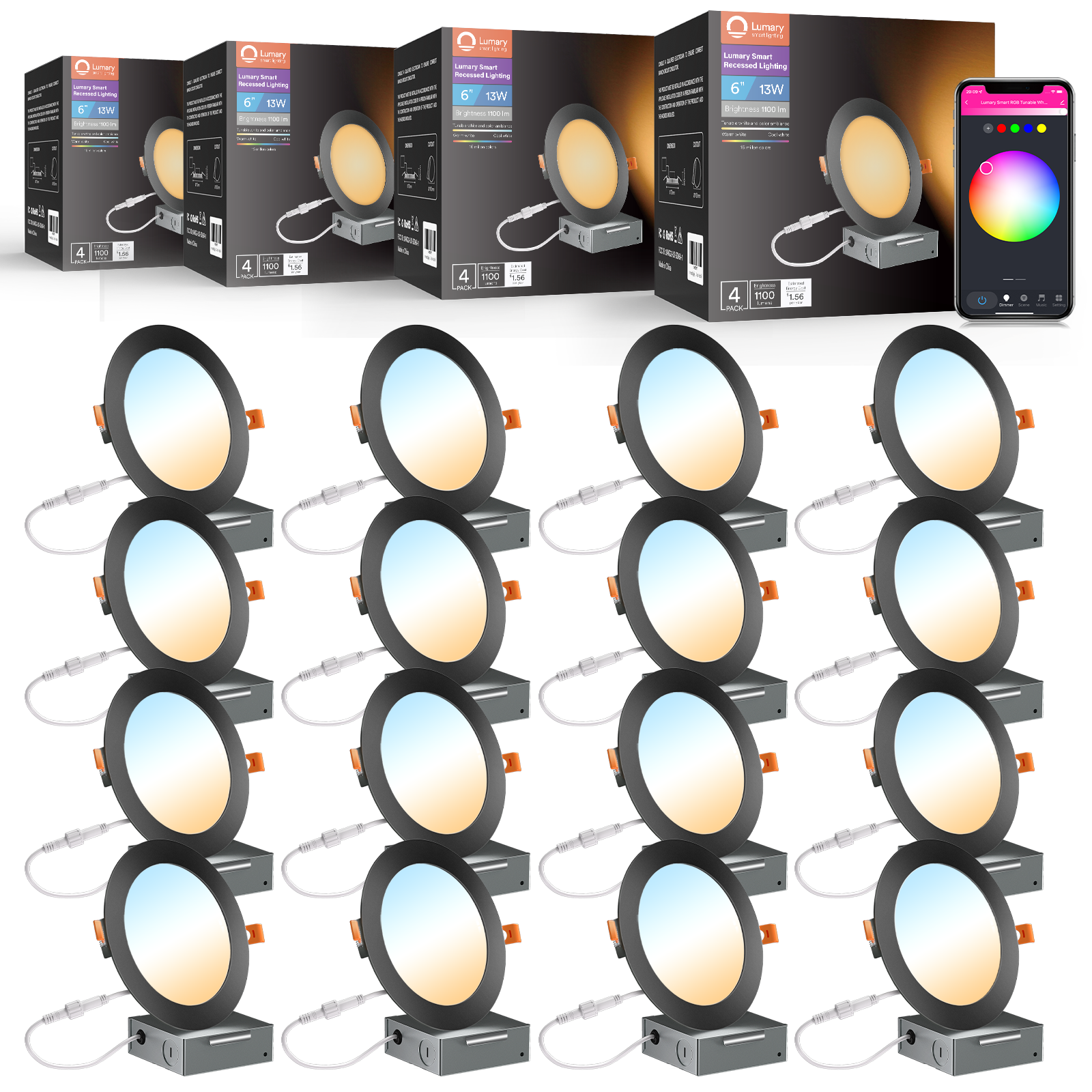 Lumary Smart Wi-Fi Canless Recessed Lights (COLOR/SIZE/PCS)