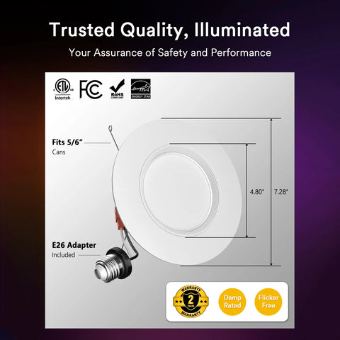 Lumary Smart Retrofit LED Recessed Lighting pro 6 Inch