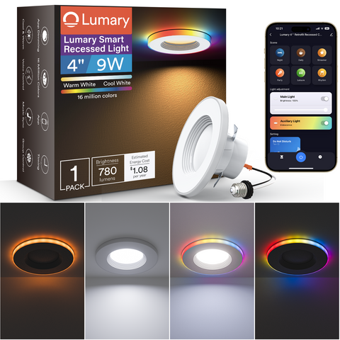 Lumary Smart Recessed Light with 16 million colors and smartphone app controls