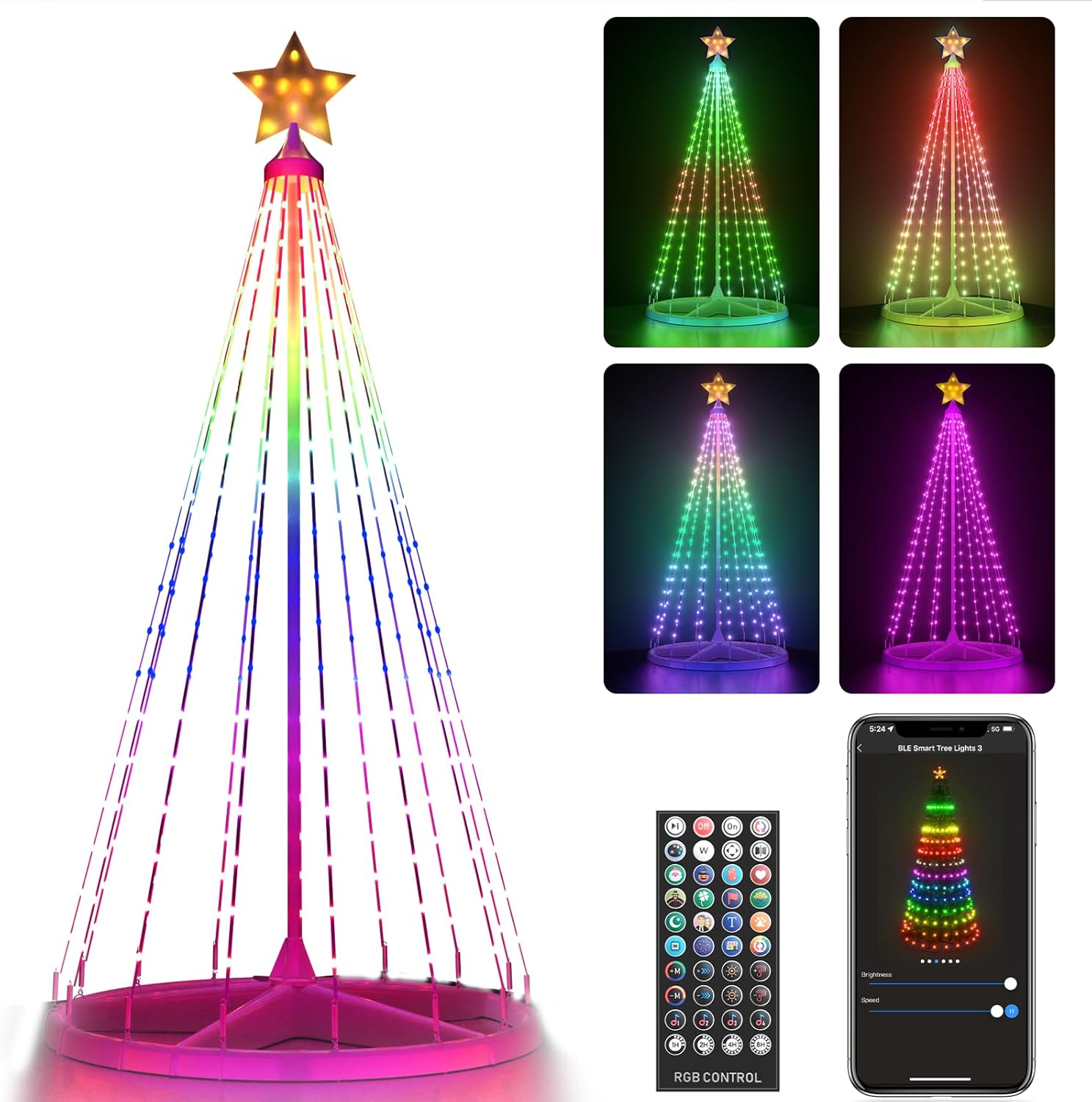 Lumary Smart Christmas Cone Tree Lights