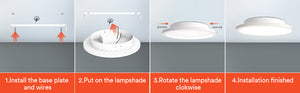 easy to install Lumary Smart Ceiling Light Flush Mount LED,WiFi Dimmable RGBWW Ceiling Lights