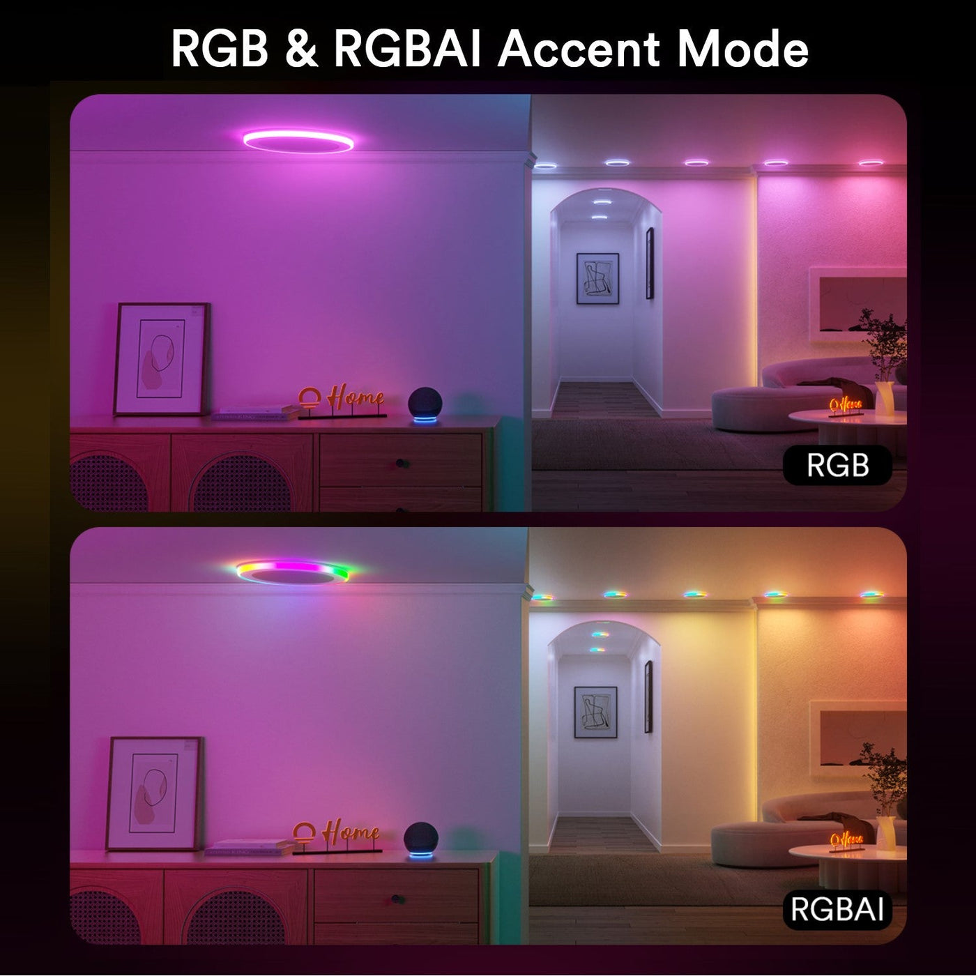 Lumary smart RGBAI recessed light with gradient auxiliary night light - Lumary