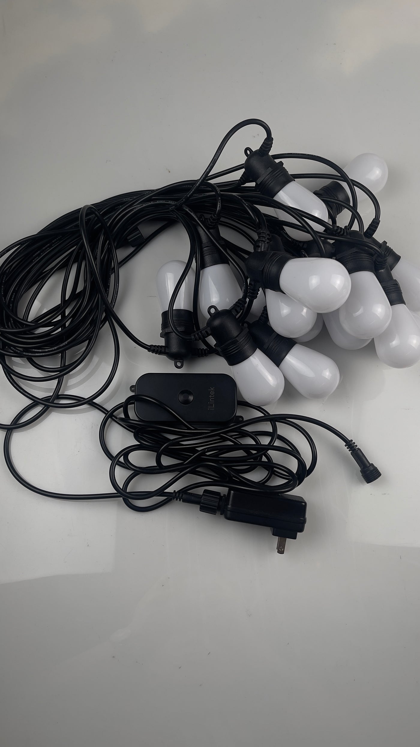 iLintek RGBAI Wi-Fi & Bluetooth Outdoor Bulb String Lights 56ft