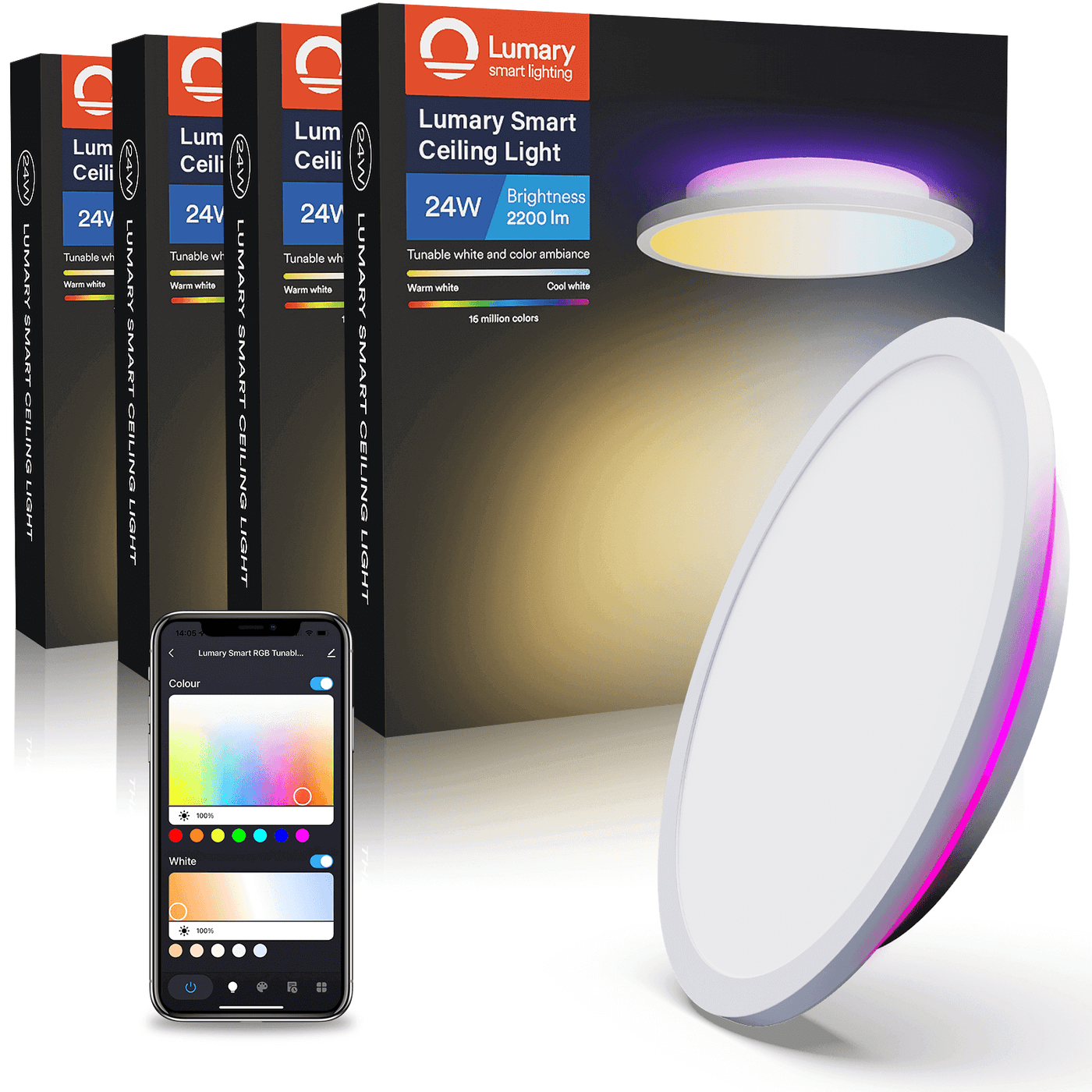 Lumary WiFi Smart Ceiling Light With Ambient Light 24W - Lumary