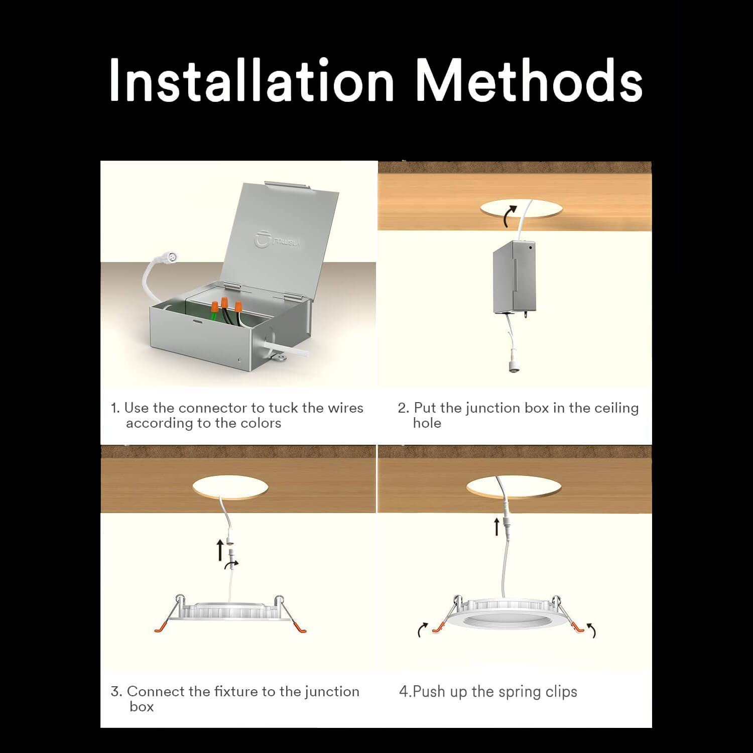 Smart Recessed LED Lighting, 4 Inch, Slim, Wafer Thin, Baffle Trim