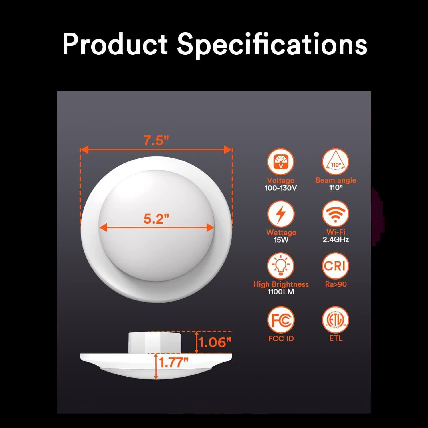 Lumary Smart LED Disk Light Color Changing Surface Mount Lights RGBWW ...