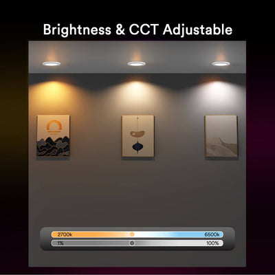 Canless WiFi Downlight with BT Remote RGBCW Color Changing