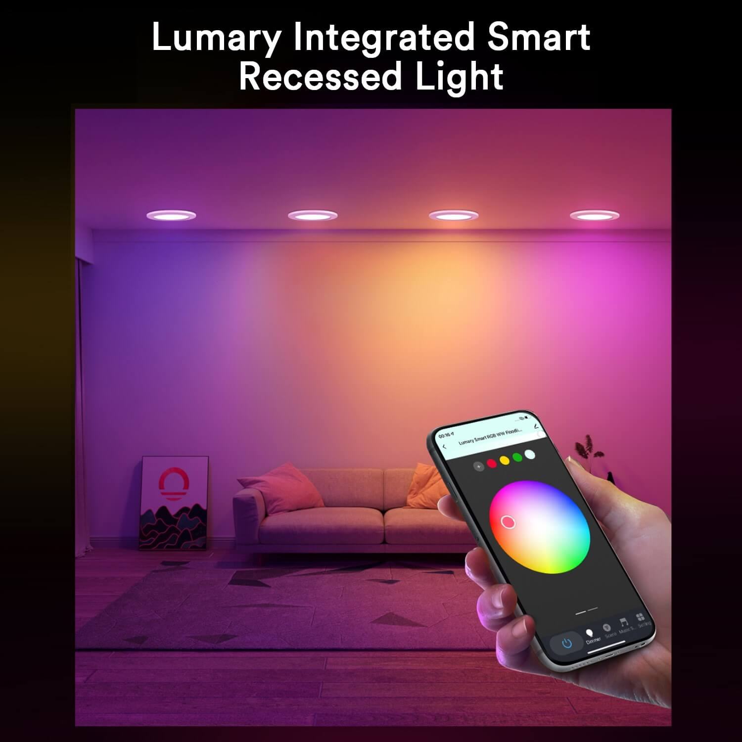 Lumary Inch Integrated Smart Recessed Lighting with Junction Box 13W