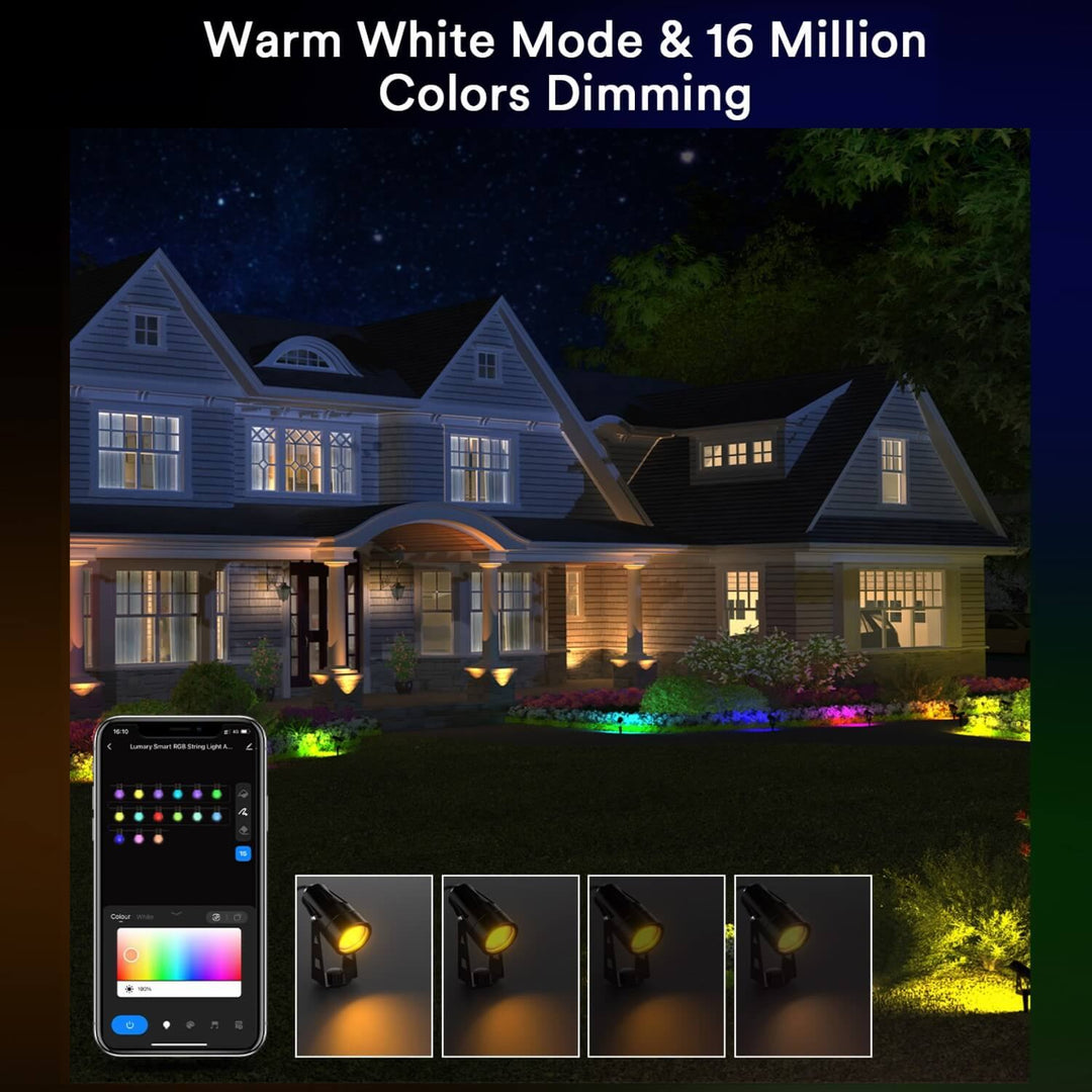 Lumary Smart LED Outdoor Spotlights RGBAI WIFI Landscape Lights IP65 ...