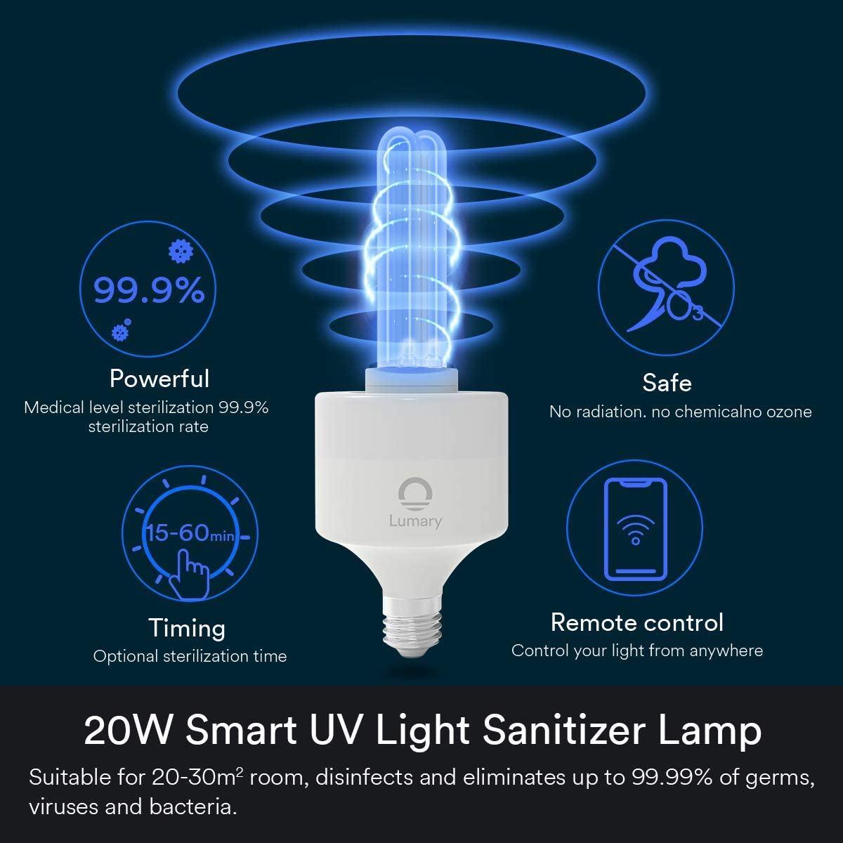 Lumary Smart UVC Light Sterilizer Lamp 20W Smart Control - Lumary