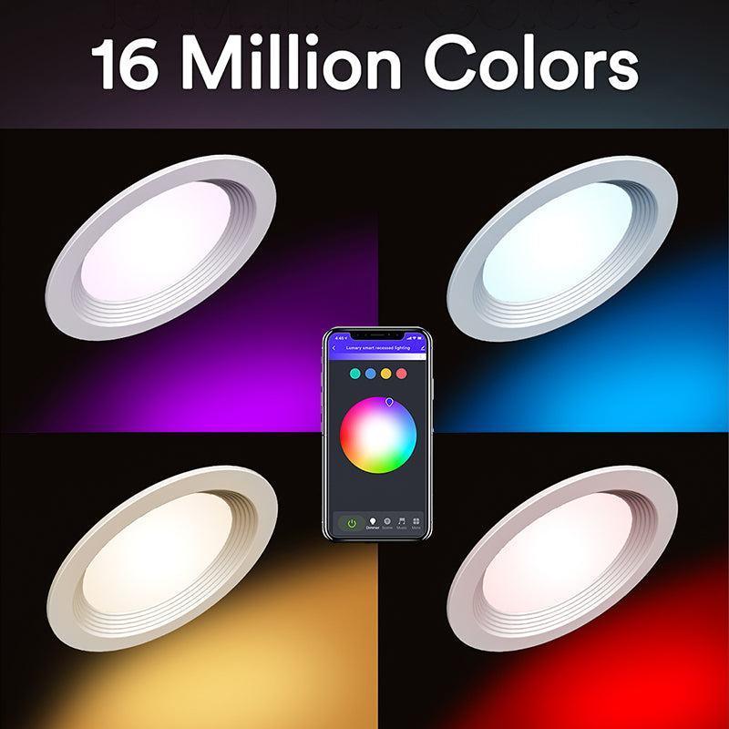 smart led recessed can lighting 16 million colors can light