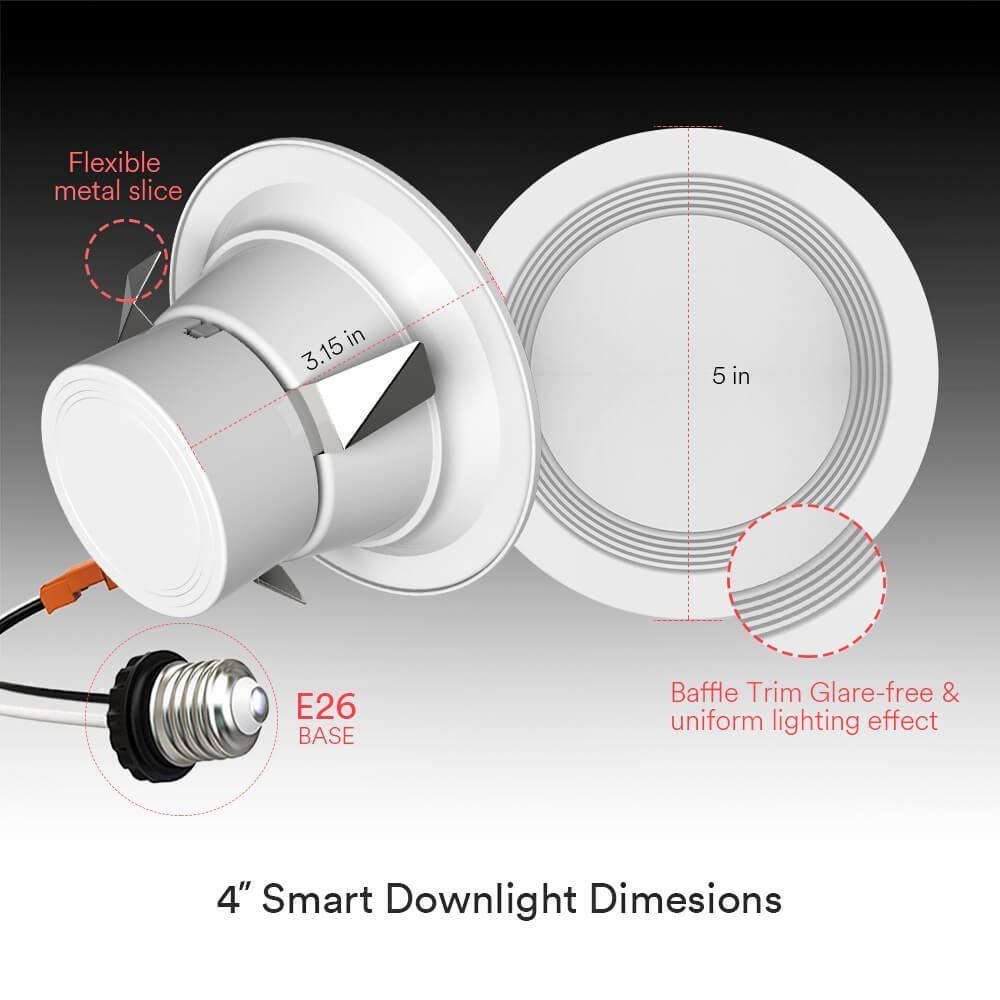 Smart LED can light fixtures integrated recessed lights 4 inch