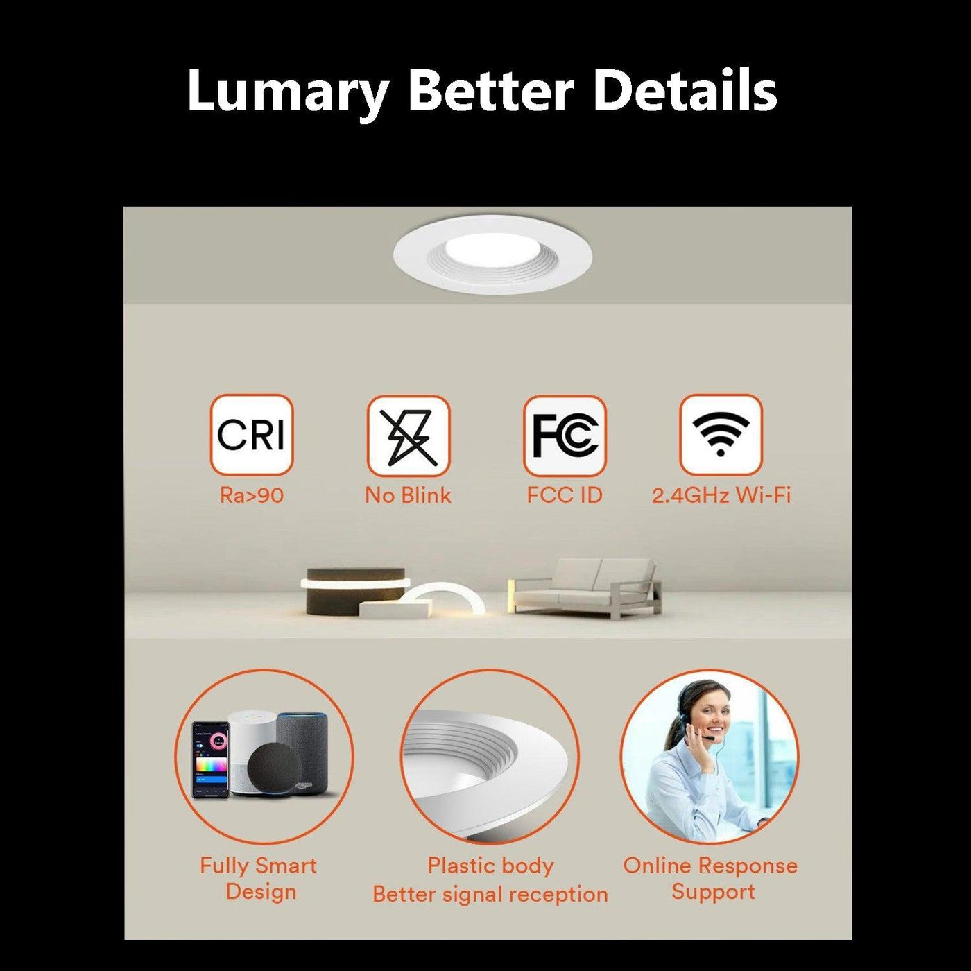 Lumary smart recessed led can lights 16 milion color change can lights